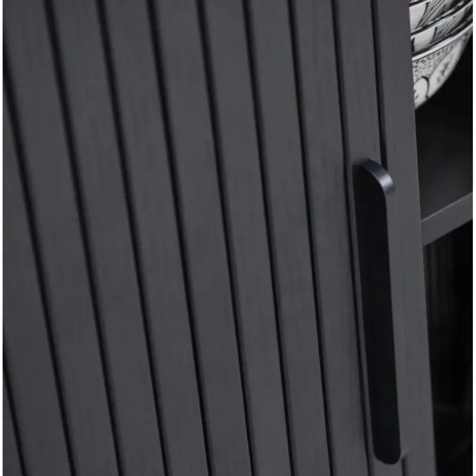 Tv-Meubel Eikenhout Zwart - 40x120x55cm - Schuifdeuren - Nola