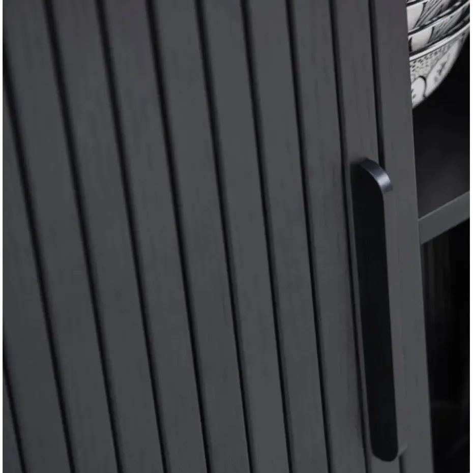 Tv-Meubel Eikenhout Zwart - 40x120x55cm - Schuifdeuren - Nola