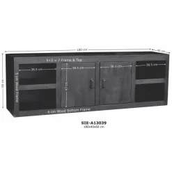 Tv-Meubel Xander Zwart Mangohout