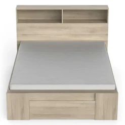 Tweepersoonsbed Maksim - 140x190/200cm - met opbergruimte - eikdecor