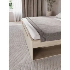 Tweepersoonsbed Maksim - 140x190/200cm - met opbergruimte - eikdecor