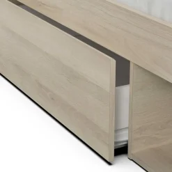 Tweepersoonsbed Maksim - 140x190/200cm - met opbergruimte - eikdecor