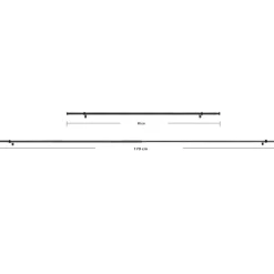 Uitschuifbare Gordijnroede - Aanpasbaar - Stang van 90-170 cm - Zwart