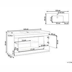 UMAYO - Wandgemonteerd meubel met wasbak - Lichtbruin - 120 cm - MDF