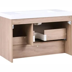 UMAYO - Wandgemonteerd meubel met wasbak - Lichtbruin - MDF