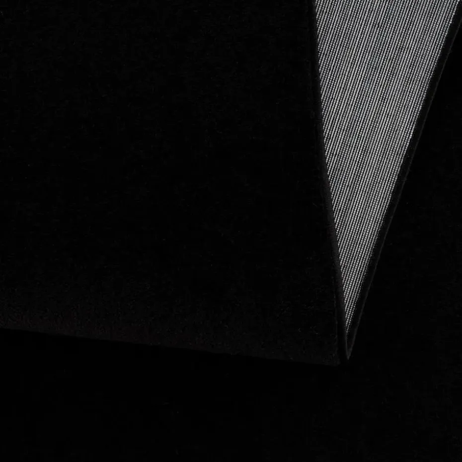 Uni Effen Laagpolig Vloerkleed Modern Zwart - 240x340 CM