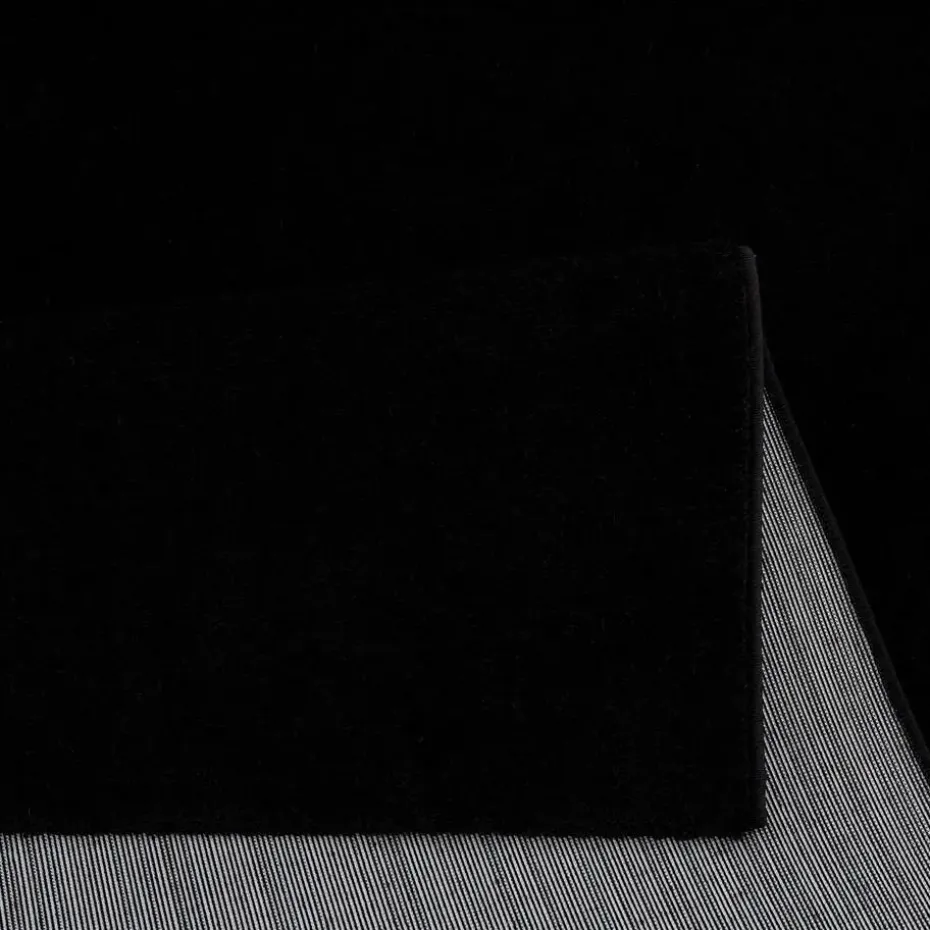 Uni Effen Laagpolig Vloerkleed Modern Zwart - 240x340 CM