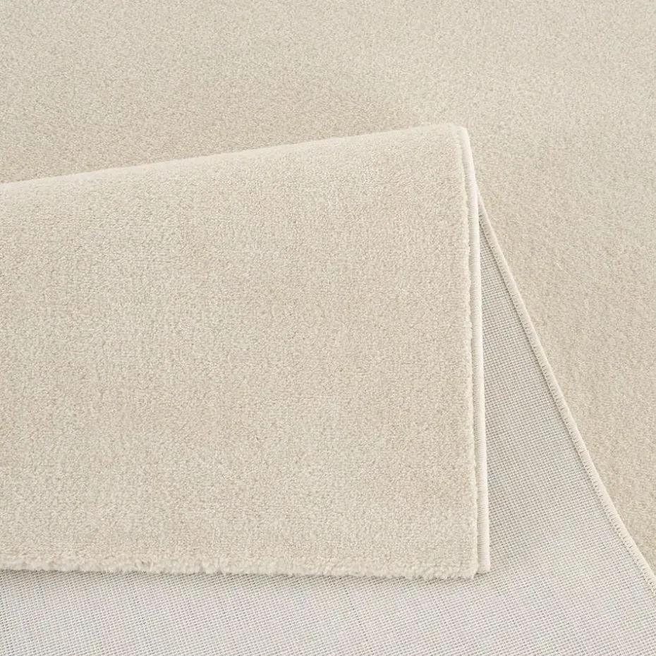 Uni Effen Laagpolig Vloerkleed Modern Creme - 200x290 CM