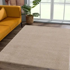 Uni Effen Laagpolig Vloerkleed Modern Beige - 300x400 CM