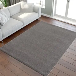 Uni Effen Laagpolig Vloerkleed Modern Grijs - 200x290 CM