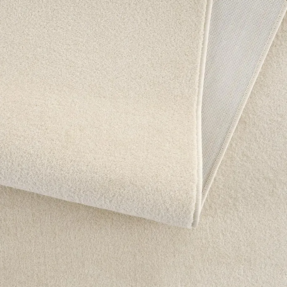 Uni Effen Laagpolig Vloerkleed Modern Creme - 240x340 CM
