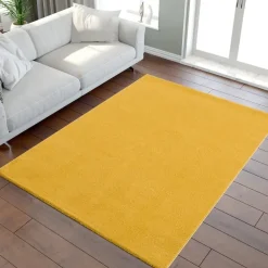 Uni Effen Laagpolig Vloerkleed Modern Geel - 120x170 CM