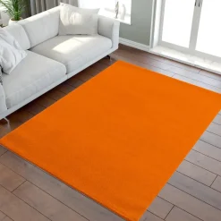 Uni Effen Laagpolig Vloerkleed Modern Oranje - 160x230 CM