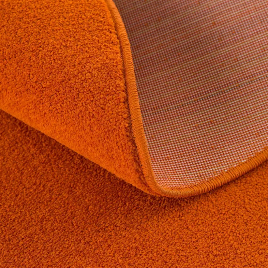 Uni Effen Laagpolig Vloerkleed Modern Oranje - 160x230 CM