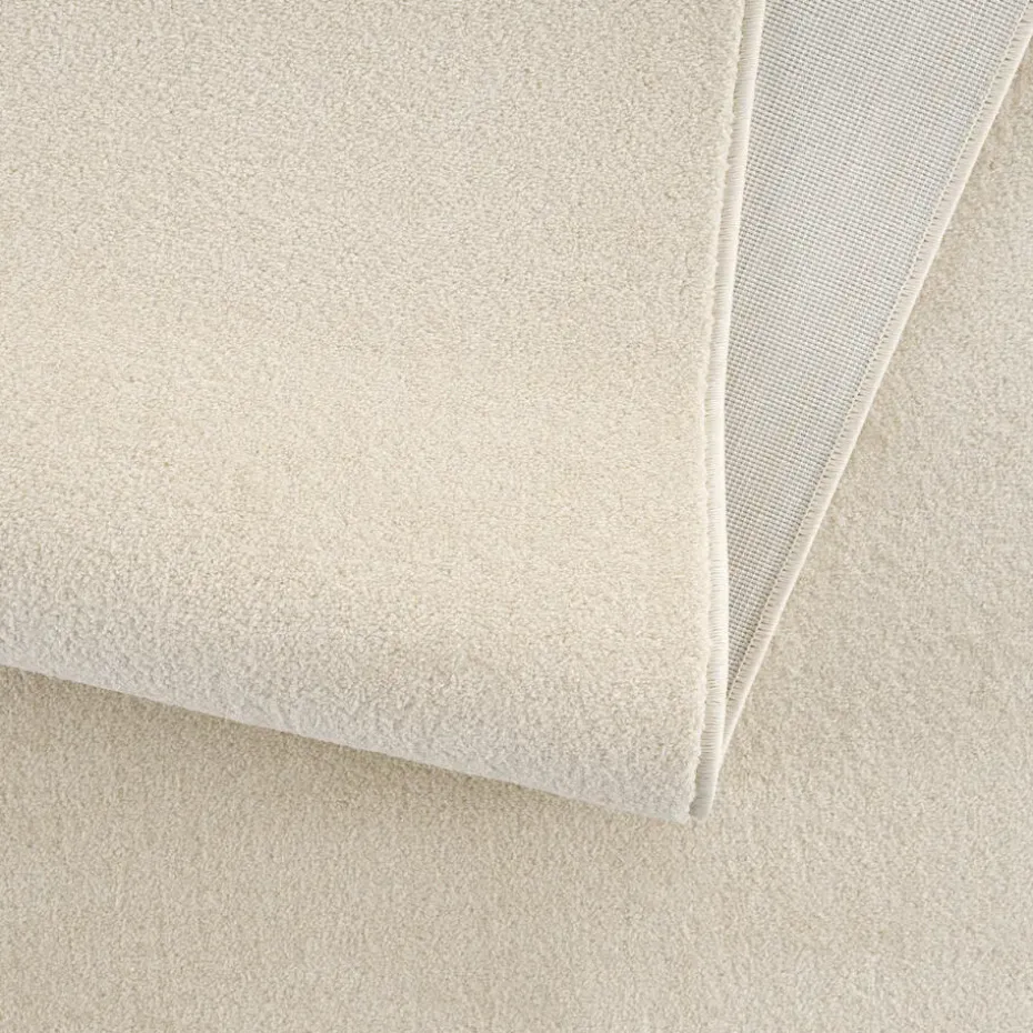 Uni Effen Laagpolig Vloerkleed Modern Creme - 250x250 CM Vierkant