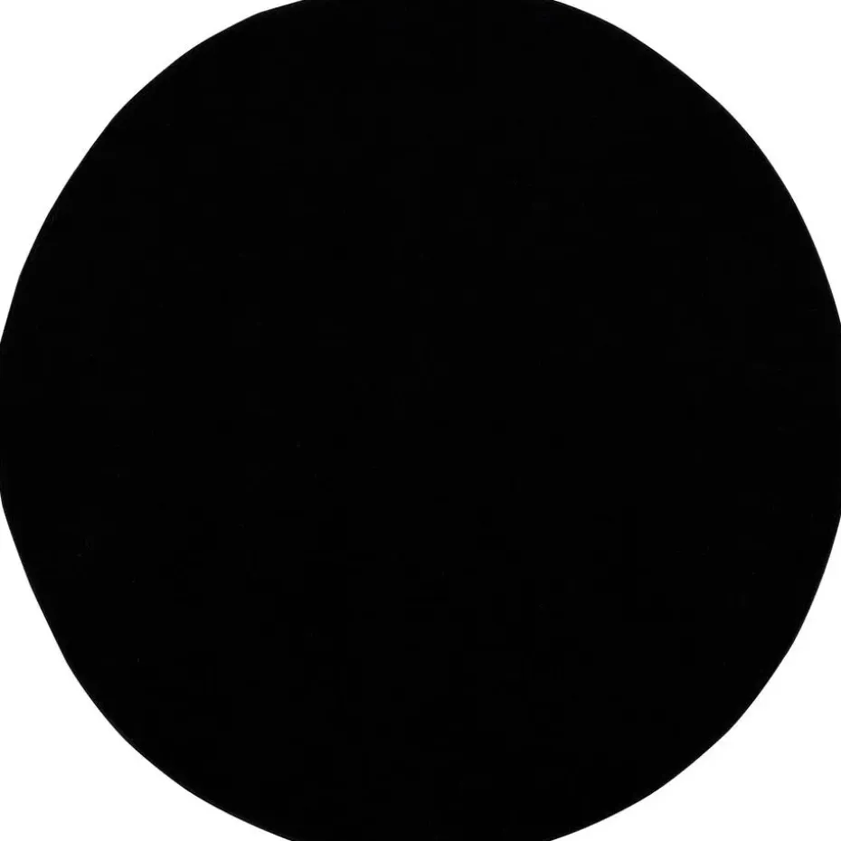 Uni Rond Effen Laagpolig Vloerkleed Modern Zwart - 300 CM ROND