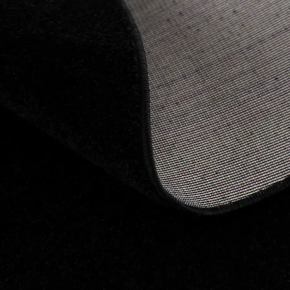 Uni Rond Effen Laagpolig Vloerkleed Modern Zwart - 300 CM ROND