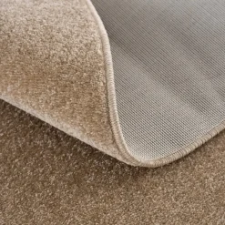 Uni Rond Effen Laagpolig Vloerkleed Modern Beige - 120 CM ROND