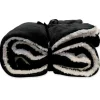 Unique Living - Lars coral fleece/suede plaid 150x200cm black