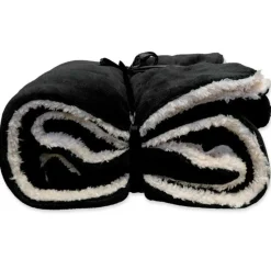 Unique Living - Lars coral fleece/suede plaid 150x200cm black