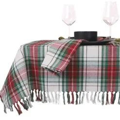 Unique Living - Tafelkleed Xmas Tartan - 150x300cm - White