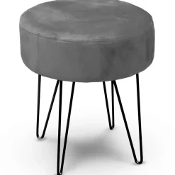 Unique Living Kruk Davy - velvet - grijs - metaal/stof - 35x40 cm