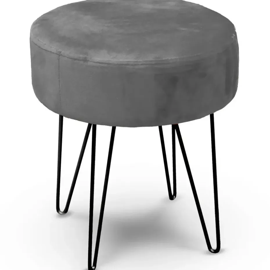 Unique Living Kruk Davy - velvet - grijs - metaal/stof - 35x40 cm