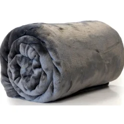 Unique Living Plaid/deken - fleece - donkergrijs - 130 x 180 cm