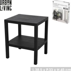 Urban Living Opbergrek - zwart - kunststof - 39 x 33 x 45 cm