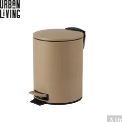 Urban Living Pedaalemmer Toulon - beige - 3L - metaal