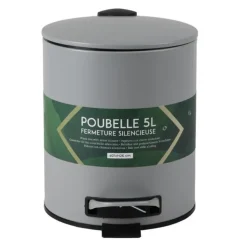 Urban Living Pedaalemmer Toulon - betongrijs - 5L - metaal