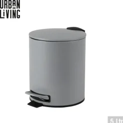 Urban Living Pedaalemmer Toulon - betongrijs - 5L - metaal