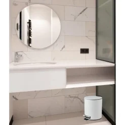 Urban Living Pedaalemmer Toulon - ivoor wit - 5L - metaal