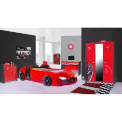 V Power kledingkast auto Rood