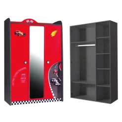 V Power kledingkast auto Rood