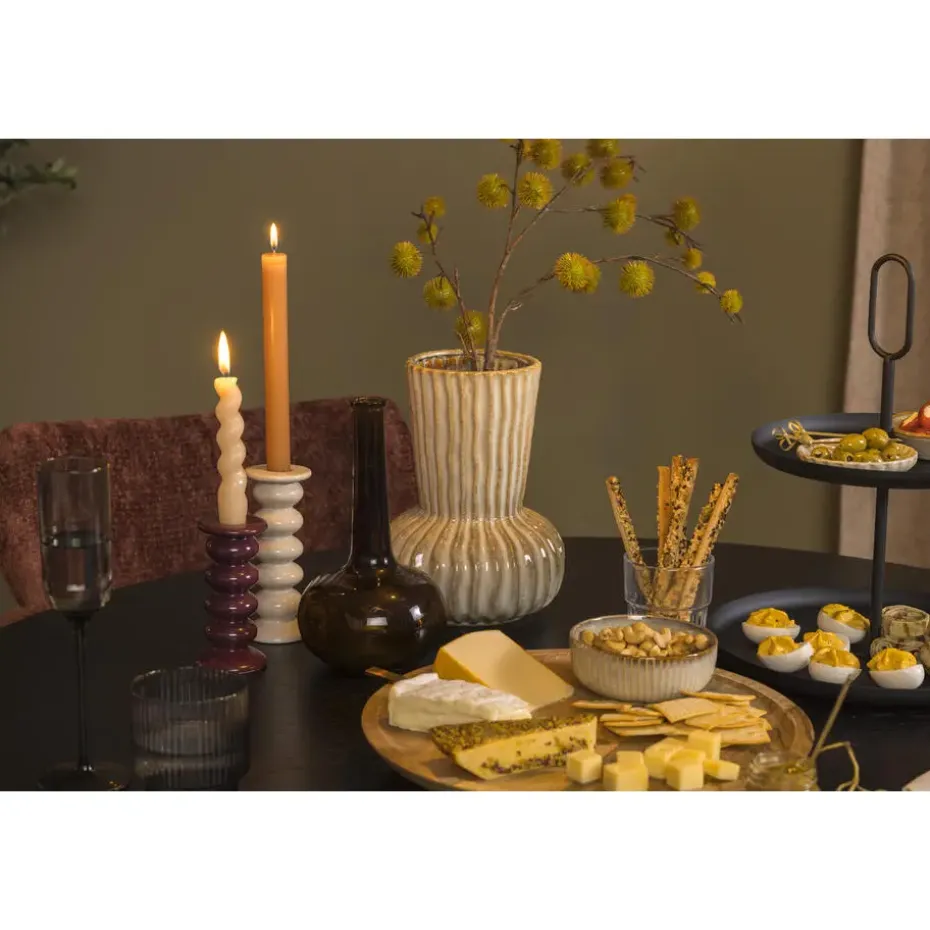 Vaas Oli - bruin - keramiek - 25xØ17,5 cm