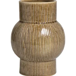 Vaas Olivia - bruin - keramiek - 18,5x Ø14 cm