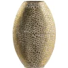Vaas Riv - goudkleur - metaal - ovaal - 48,5x32x9,5 cm