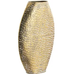 Vaas Riv - goudkleur - metaal - ovaal - 48,5x32x9,5 cm