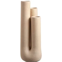 Vaas Tube - zandkleur - keramiek - 34xø12 cm