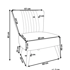 VAASA - Fauteuil - Zwart - Fluweel