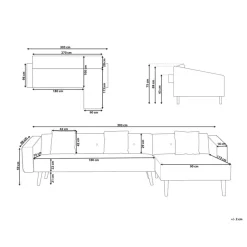 VADSO - Hoekslaapbank - Lichtbeige - Linkszijdig - Fluweel