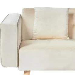 VADSO - Hoekslaapbank - Lichtbeige - Linkszijdig - Fluweel