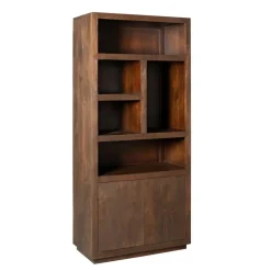 Vakkenkast Bruin Hout - 90x45x200cm - Brussel