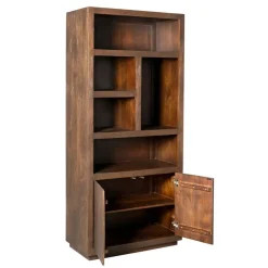 Vakkenkast Bruin Hout - 90x45x200cm - Brussel