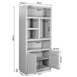Vakkenkast Bruin Hout - 90x45x200cm - Brussel