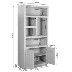 Vakkenkast Bruin Hout - 90x45x200cm - Brussel