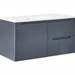 VALA - Wandgemonteerd meubel met wasbak - Grafietgrijs - MDF