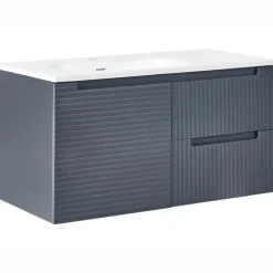 VALA - Wandgemonteerd meubel met wasbak - Grafietgrijs - MDF