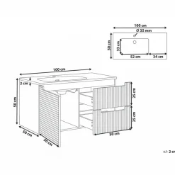 VALA - Wandgemonteerd meubel met wasbak - Grafietgrijs - MDF